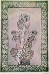 Panel decorativo para La Princesa Lejana de Edmond Rostand con Sarah Bernhardt (1844-1923), 1890-1910